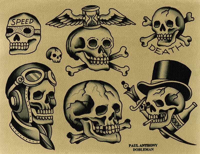 Traditional Skull Tattoo Flash