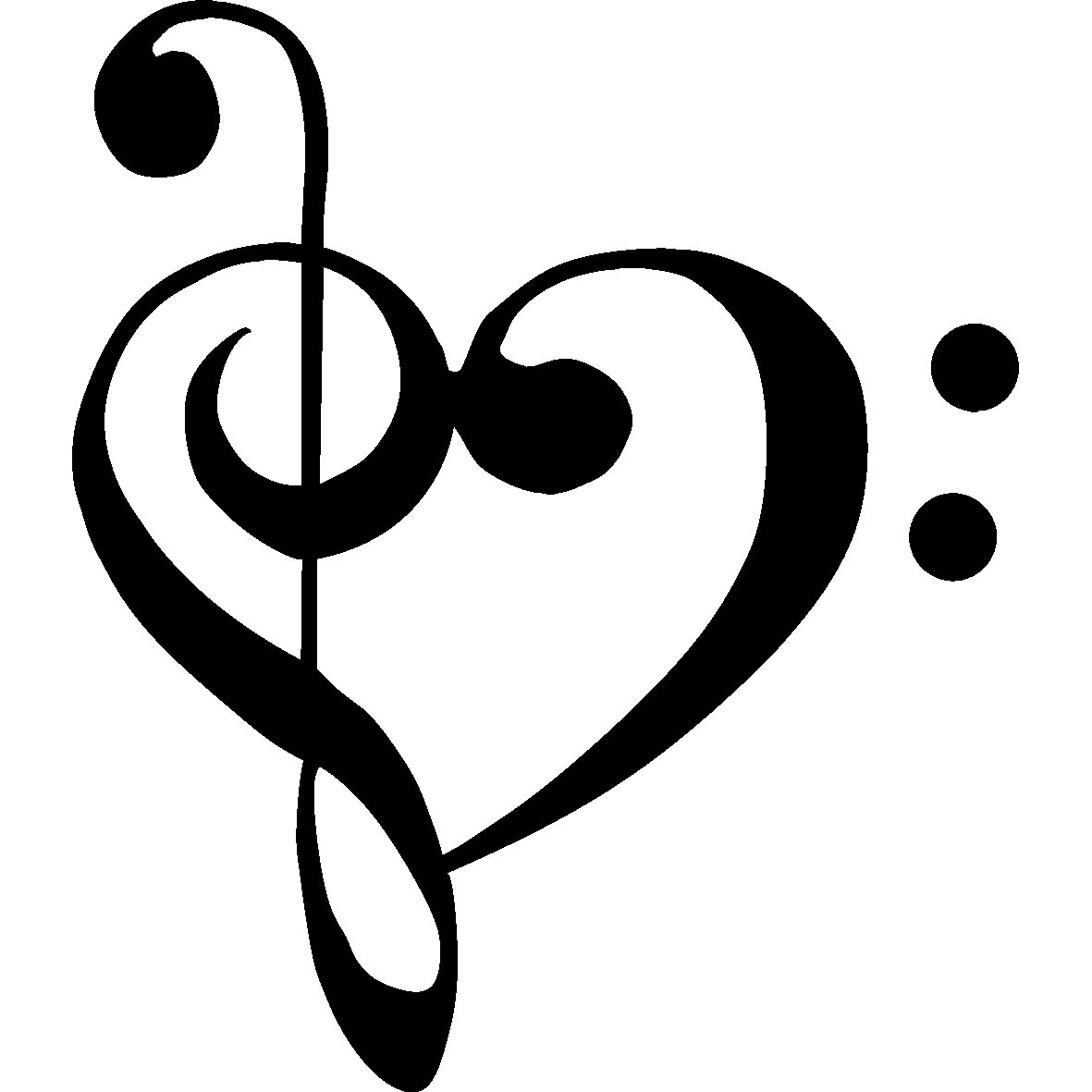 Unlock the Melody: Treble Bass Clef Heart Fusion