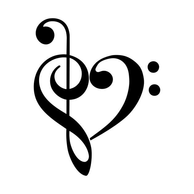 Treble Clef And Bass Clef Heart Poster Unique Music Lover Etsy Australia