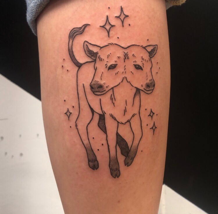 Two Headed Calf Tattoo Calf Tattoos For Women Calf Tattoo