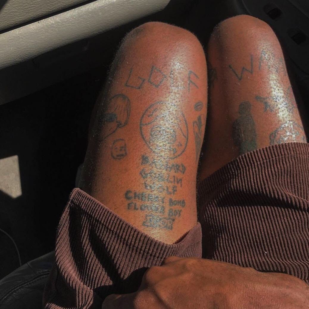 Tyler The Creator Tattoo On The Thigh