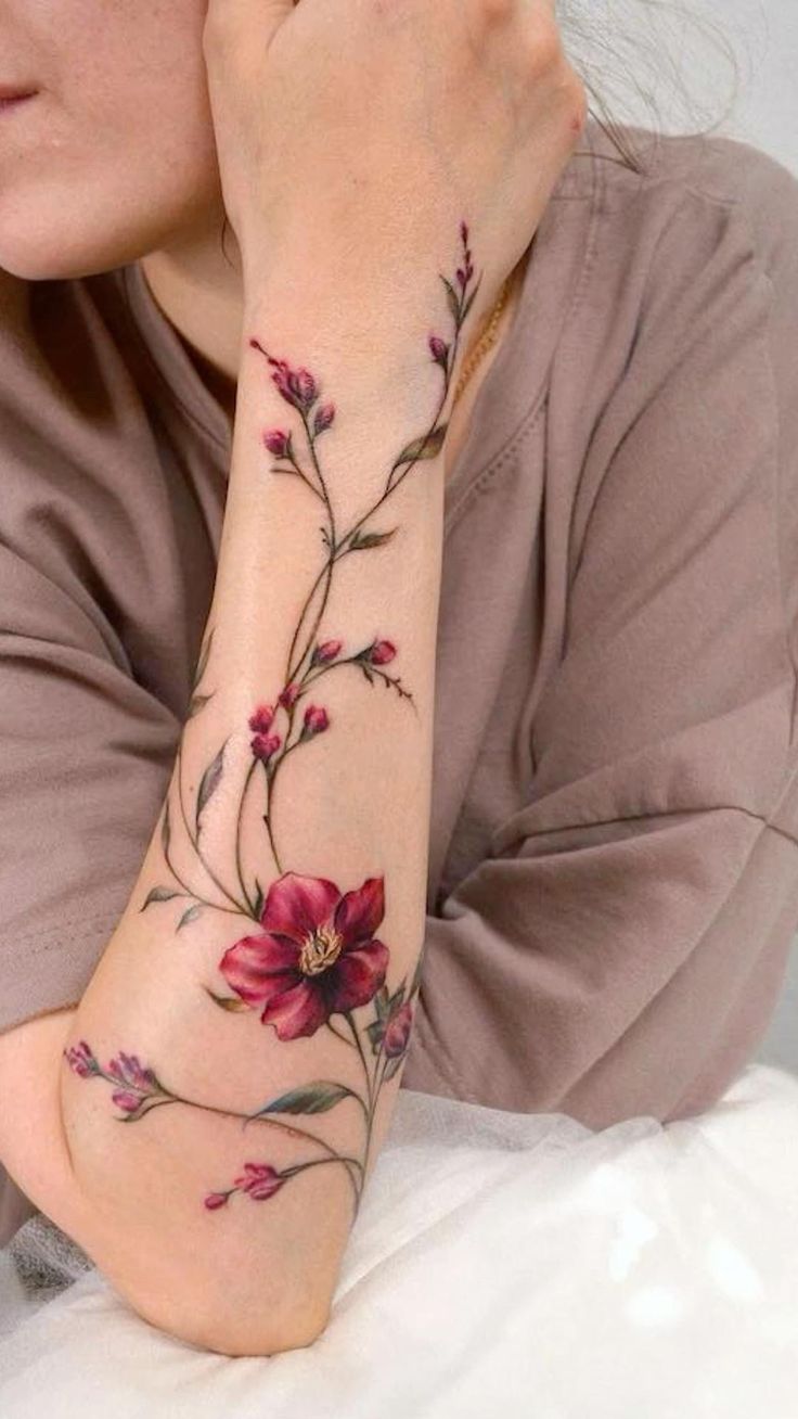 Update 82 Female Arm Flower Tattoos Best In Cdgdbentre