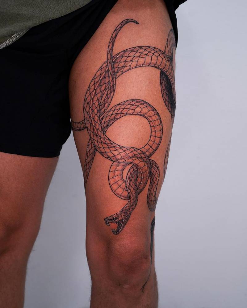 Update More Than 74 Snake Wrapped Around Thigh Tattoo In Coedo Com Vn