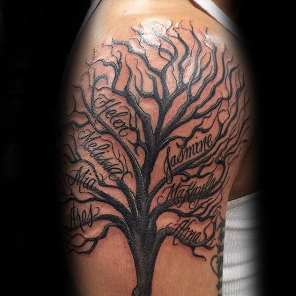 Upper Arm Family Tree Tattoos For Men Viraltattoo