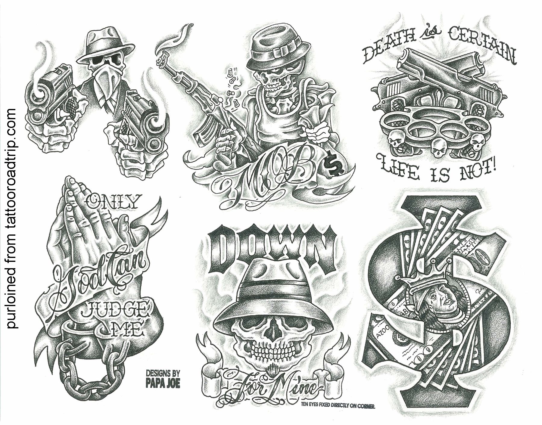 Urban Hood Tattoo Designs Drawings Chicano Art Tattoos Cartoon