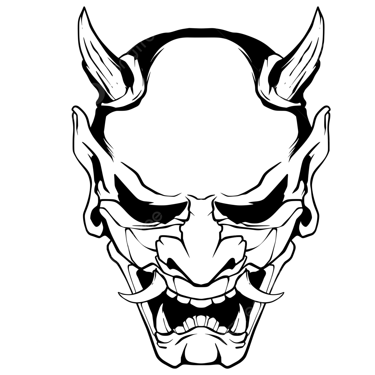 Vector Oni Mask Tattoo Tribal 18857487 Vector Art At Vecteezy