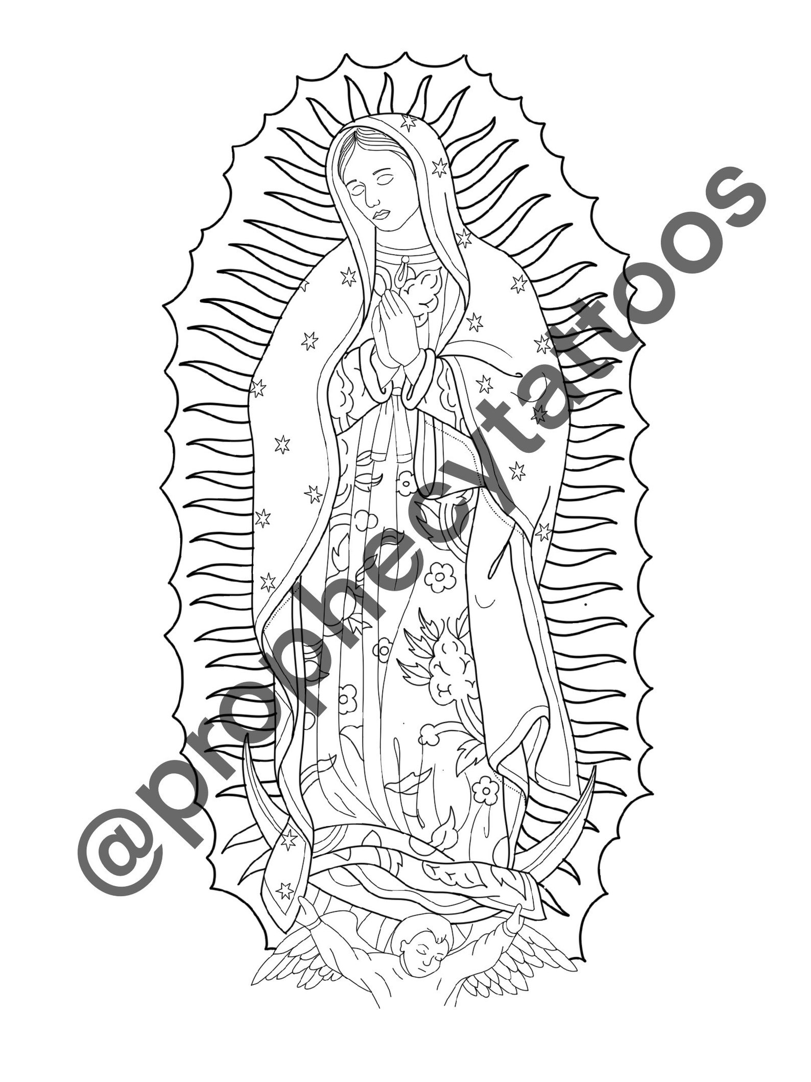 Virgin Virgin Mary Tattoo Face Outline Mary Tattoo