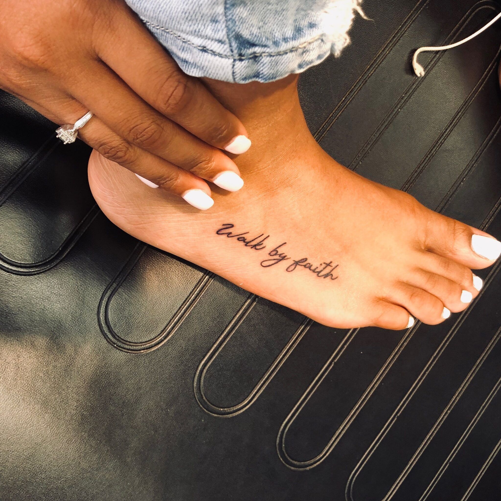 Walk By Faith Tattoo Foot Foot Tattoo Quotes Faith Tattoo