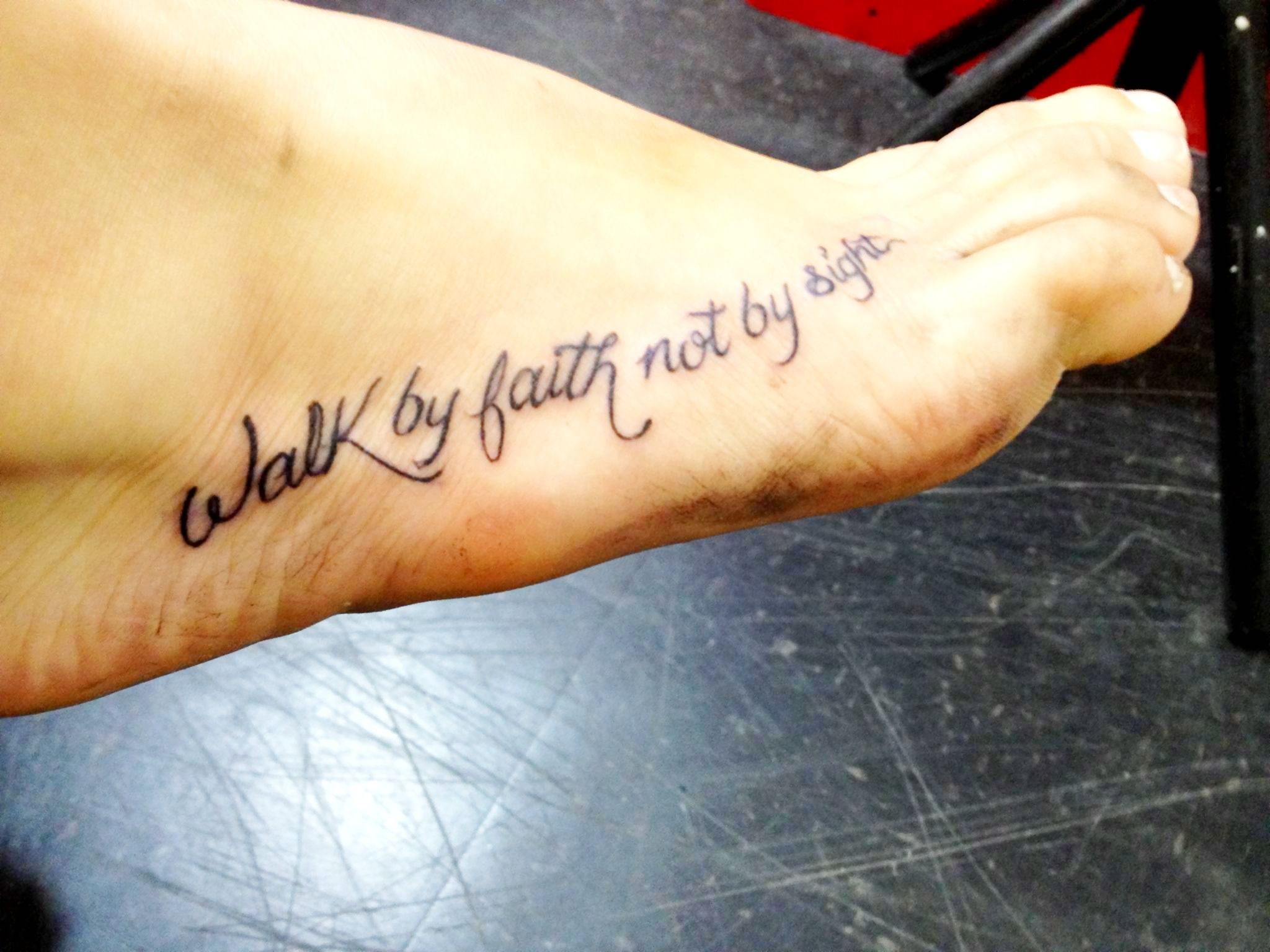 Walk By Faith Tattoo Designs for Your Foot