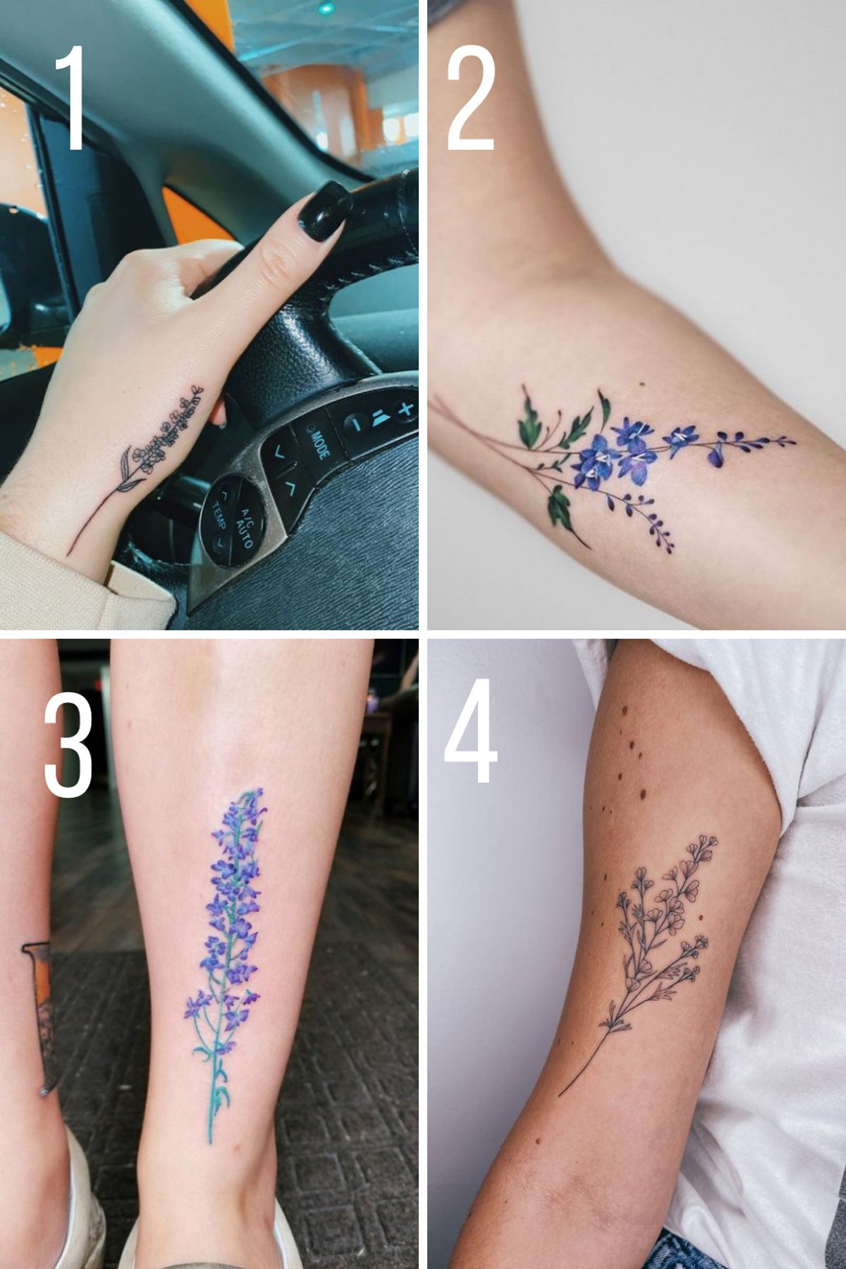 Water Lily And Larkspur July Birth Flower Tattoo Ideas