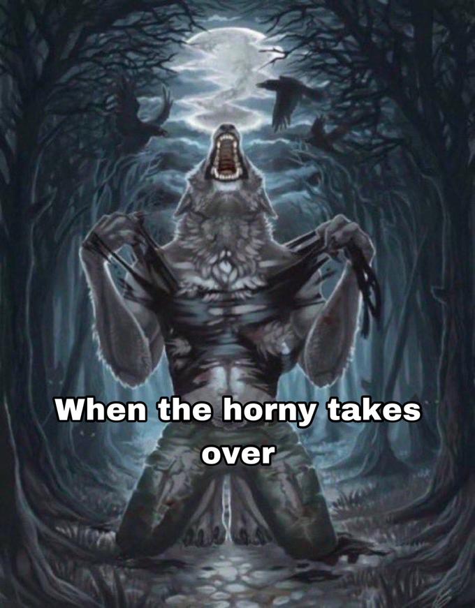 When The Horny Takes Over Wolf Ripping Shirt Know Your Meme