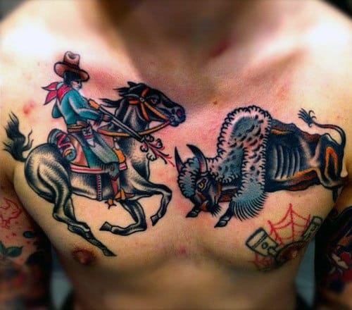 Wild West Tattoos Cowboys Horses Bulls And More Tatring