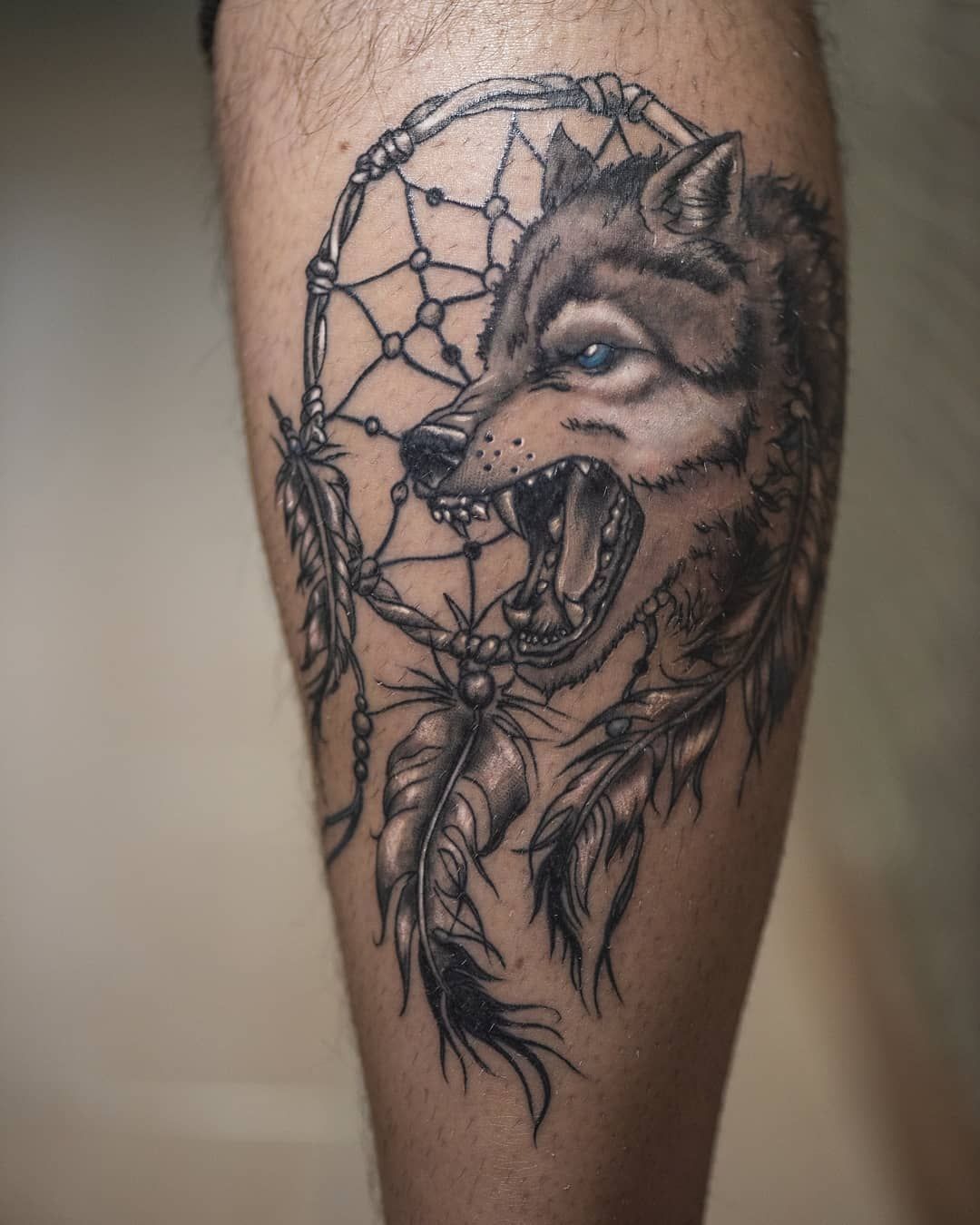 Wolf Dreamcatcher Tattoo Wolf Dreamcatcher Tattoo Dream Catcher