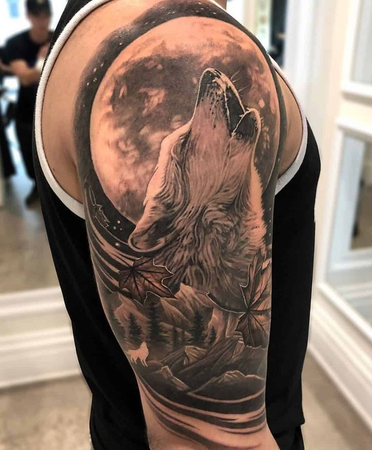 Wolf Howling At The Moon Tattoo Tattoos Pinterest Wolves The