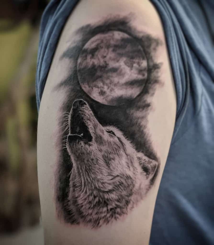 Wolf Howling Moon Tattoo: Meaning and Designs