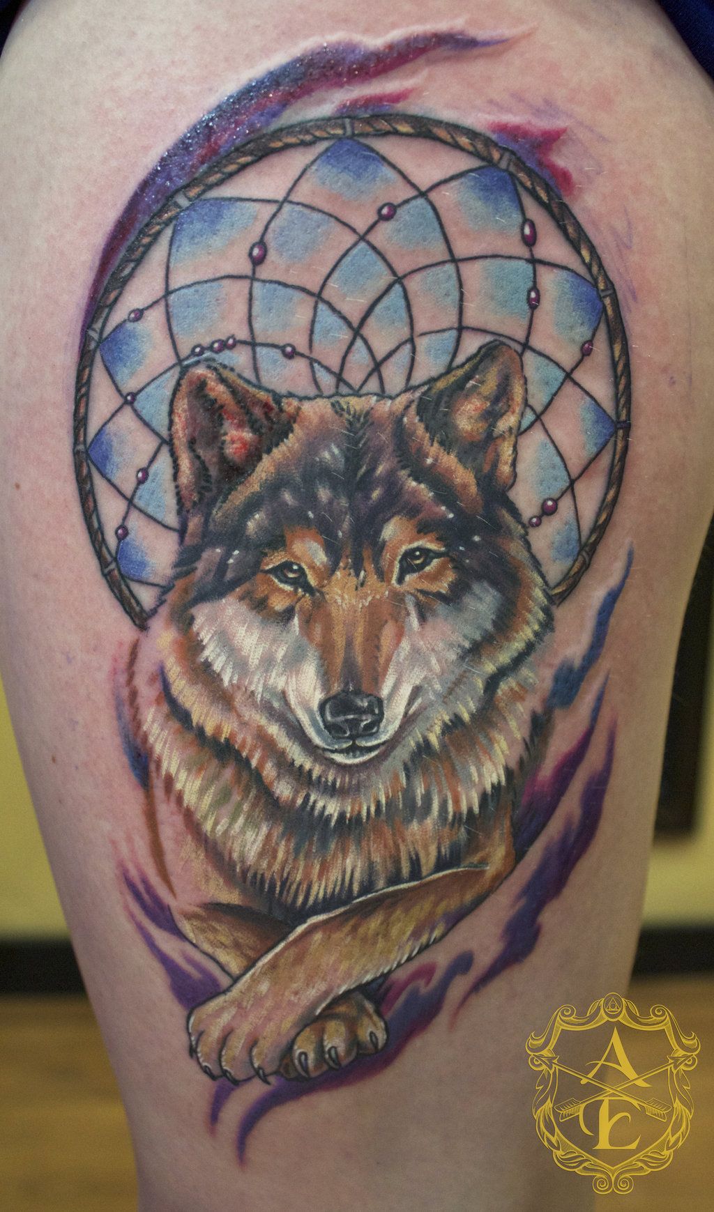 7 Stunning Wolf Tattoo Ideas with Dream Catchers