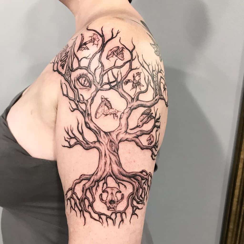 Woman Norse Tree Of Life Tattoo Bmp Extra