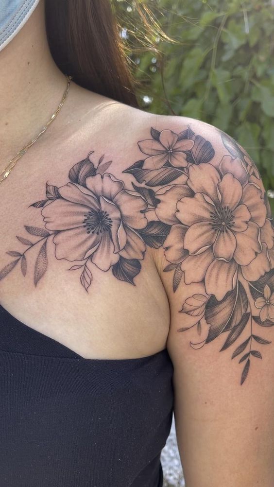 Women S Flower Shoulder Tattoos Meltblogs