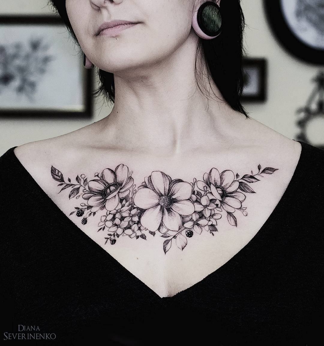 10 Stunning Women's Chest Tattoo Ideas