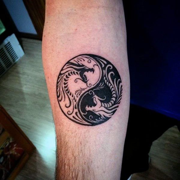 Yin Yang Dragons Tattoo Image Photo 3 Accessoires Yin Yang