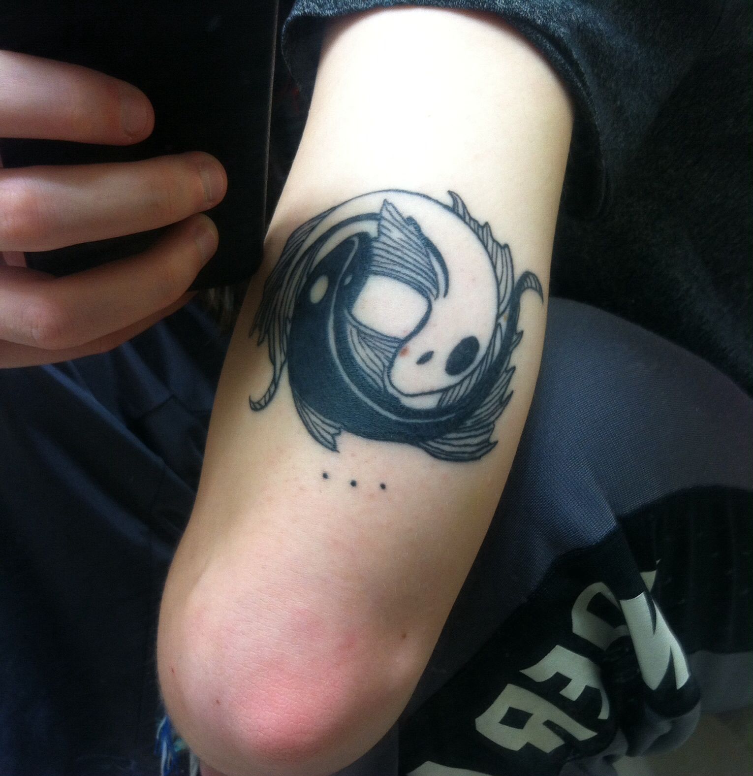 Yin Yang Fish Tattoo On The Inner Forearm Yin Yang Tattoos Koi Fish Tattoo Friend Tattoos