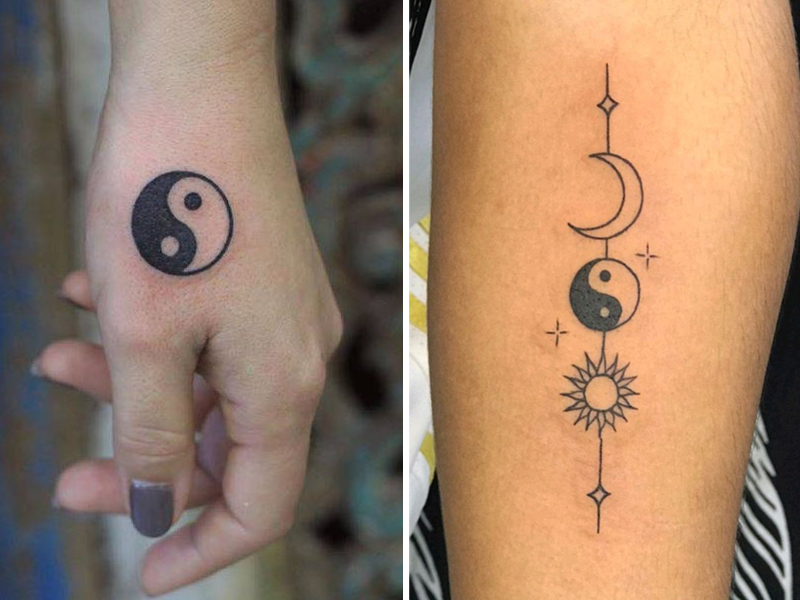 Yin Yang Temporary Tattoo Yin Yang Symbol Hippie Tattoo Indie Tattoo Hipster Tattoo Gift