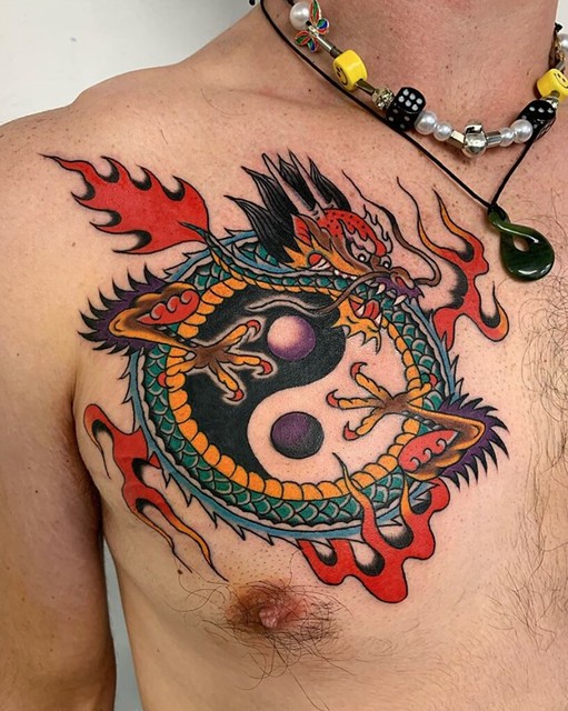 Ying Yang Dragon Tattoo By Bernard Kwok Sunsettattoonz A Photo On