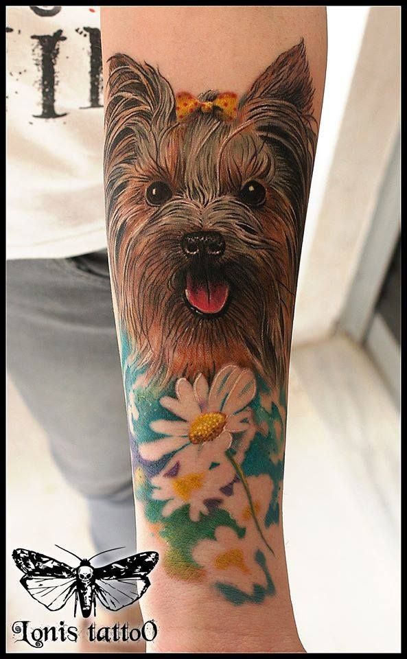 Yorkie Tattoo Yorkshire Terrier By Lonis Lonistattoo Www Lonistattoo